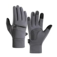thumbnail image 1 of QSAWXQZ Men's Fleece Touchscreen Windproof Cycling Gloves Gray-2 XL, 1 of 4