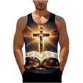 thumbnail image 1 of QSAWXQZ Men's Graphic Tank Tops Jesus Cross Printed Sleeveless T Shirts Christian Lightweight Breathable Muscle Shirts Athletic Summer Beach Casual Wear S, 1 of 6