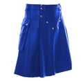 thumbnail image 1 of QSAWXQZ Men's Kilt Skirt Pleated Front Faux Leather Panel Button Accent Wrap Skirt with Pockets Casual Bottoms 2XL, 1 of 5
