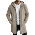thumbnail image 1 of QSAWXQZ Men's Long Hooded Coat Full Zip Long Sleeve Pockets Jacket Casual Winter Outerwear XL, 1 of 6