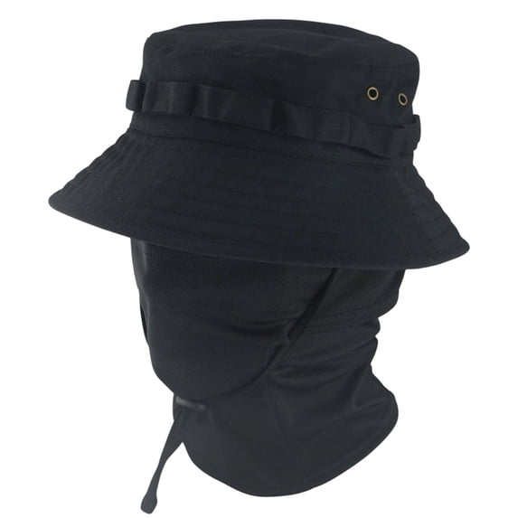 QSAWXQZ Men's Outdoor Bucket Hat Neck Flap Face Cover Breathbale Sun Cap for Hiking Free Size
