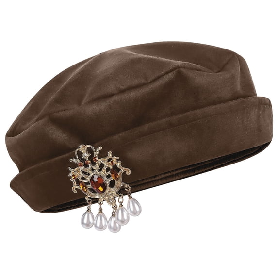 QSAWXQZ Men's Renaissance Beret Medieval Tudor Hat Tassel Halloween Party Cap Free Size