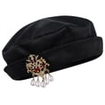 thumbnail image 1 of QSAWXQZ Men's Renaissance Beret Medieval Tudor Hat Tassel Halloween Party Cap Free Size, 1 of 6