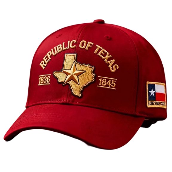 QSAWXQZ Men's Republic of Texas Map Baseball Cap Women Men Embroidered State Flag Patch Historic Theme Sun Protection Sun Hat Free Size