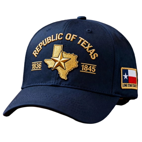 QSAWXQZ Men's Republic of Texas Map Baseball Cap Women Men Embroidered State Flag Patch Historic Theme Sun Protection Sun Hat Free Size