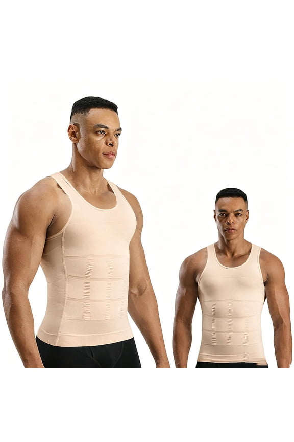 Men's Seamless Compression Tank Sleeveless Crew Neck Tummy Control Slim Body Shaper XL