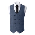thumbnail image 1 of QSAWXQZ Men's Solid Waistcoat Double Breasted V Neck Sleeveless Vest Formal Business Wedding Groomsman Gilet 3XL, 1 of 6