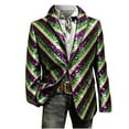 thumbnail image 1 of QSAWXQZ Men's Sparkly Sequin Tuxedo Jacket Graphic Print Long Sleeve Button Party Nightclub Blazer Stage Performance Cardigan Coat with Pockets M, 1 of 5