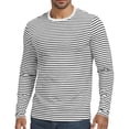 thumbnail image 1 of QSAWXQZ Men's Striped Graphic T Shirt Crew Neck Long Sleeve Pullover Casual Tee Shirt for Spring M, 1 of 6