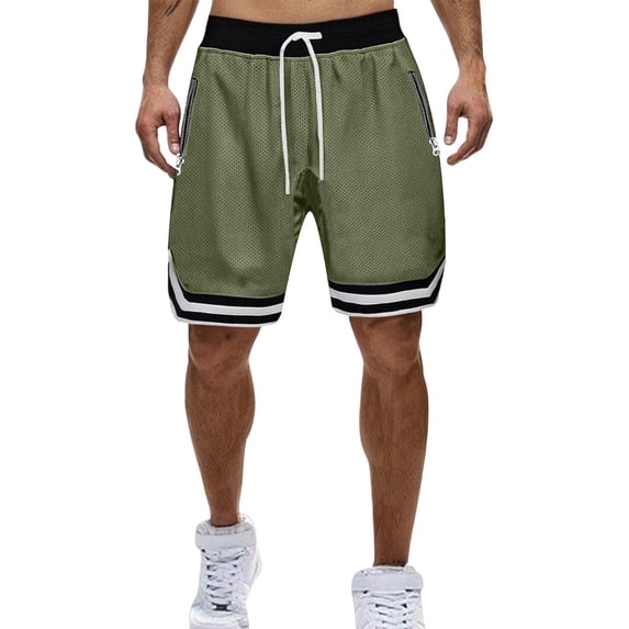 QSAWXQZ Men's Summer Mesh Basketball Shorts with Zipper Pockets Athletic Gym Shorts Quick Dry Loose Breathable Bottoms for Running Workout 4XL