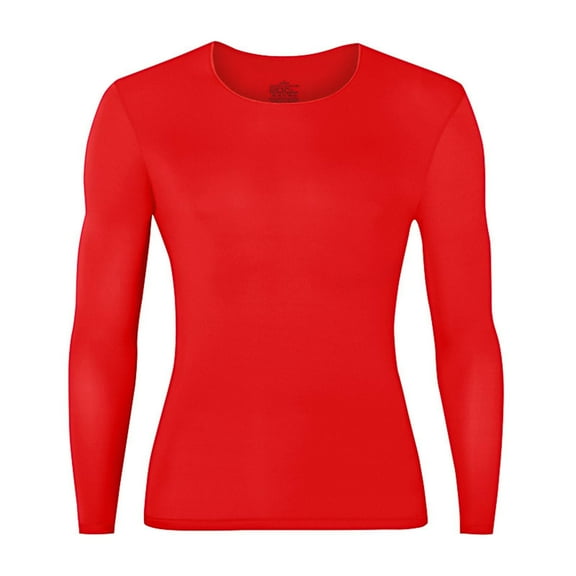 QSAWXQZ Men's Thermal Base Layer Top Long Sleeve Crewneck Solid Pullover Red L