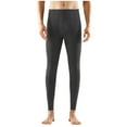 thumbnail image 1 of QSAWXQZ Men's Thermal Pants Solid Elastic Waist Base Layer Leggings for Outdoor Dark Gray L, 1 of 7