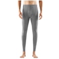 thumbnail image 1 of QSAWXQZ Men's Thermal Pants Solid Elastic Waist Base Layer Leggings for Outdoor Gray 3XL, 1 of 7