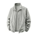 thumbnail image 1 of QSAWXQZ Men's Thin Quick Dry SunProof Coat Long Sleeve Lapel Collar Zip Up Cardigan Jacket with Pockets for Hiking Gray XS, 1 of 9