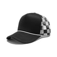 thumbnail image 1 of QSAWXQZ Men's Twill Mesh Back Baseball Cap with Checkered Graphic Breathable Adjustable Snapback Fashion Trucker Sunhat Free Size, 1 of 7