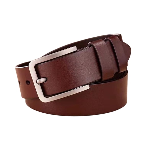 QSAWXQZ Men's Vintage PU Leather Belt Single Prong Buckle Adjustable Casual Waist Belt Free Size