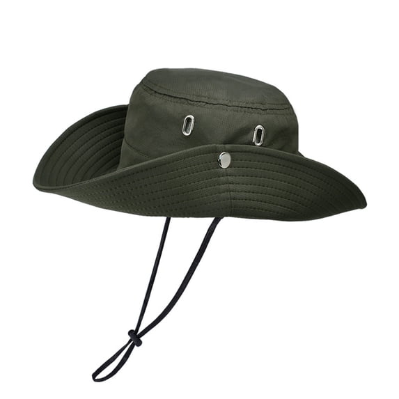QSAWXQZ Men's Wide Brim Boonie Sun Hat with Breathable Eyelets and Adjustable Chin Strap for Women Men Outdoor Hiking Fishing and Gardening Olive Green Free Size