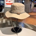 thumbnail image 1 of QSAWXQZ Men's Wide Brim Outdoor Hat Foldable Chin Strap Embroidered Sun Protection Bucket Hat Free Size, 1 of 9