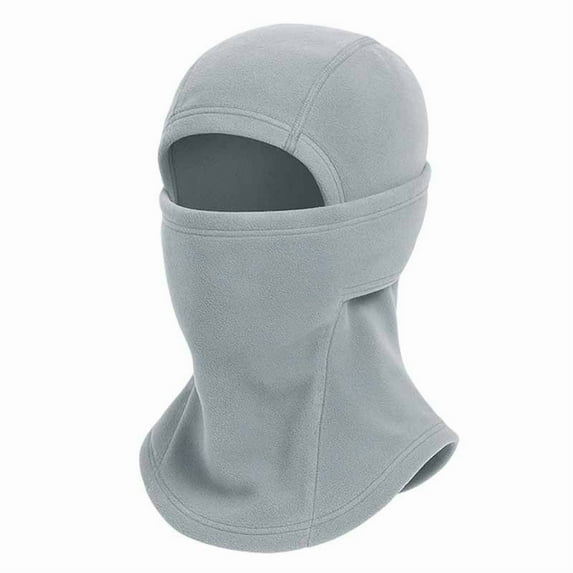 QSAWXQZ Men's Winter Fleece Balaclava Ski Mask Windproof Full Face Cover Thermal Neck Warmer Hood Gray Free Size