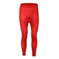 thumbnail image 1 of QSAWXQZ Thermal Base Layer Bottom for Men Elastic Waist Solid Workout Leggings Underwear for Cold Red L, 1 of 5