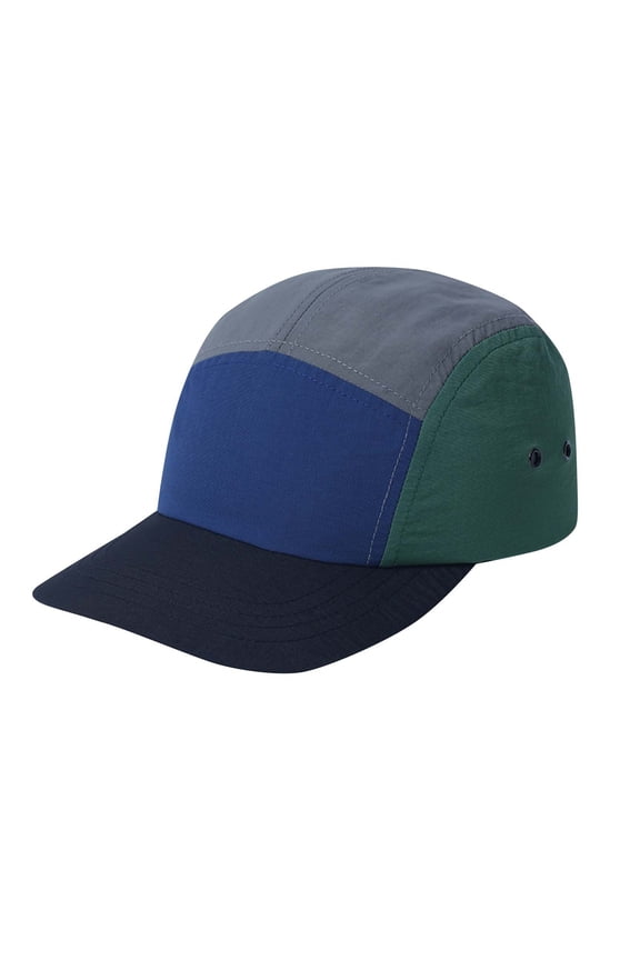 Unisex Color Block Camp Cap Lightweight Flat Bill Baseball Hat Adjustable Streetwear Headwear for Skateboarding and Outdoor Camping Blue Free Size