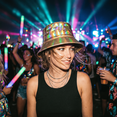 thumbnail image 1 of QSAWXQZ Unisex Cotton Bucket Hat Shiny Metallic Festival Fisherman Cap for Party and Dance Shows Gold Free Size, 1 of 9