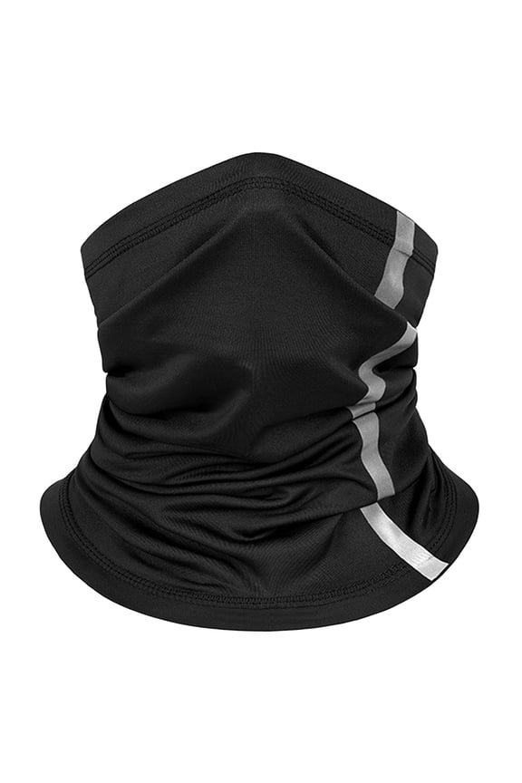 Unisex High Visibility Reflective Strip Ice Silk Neck Gaiter Quick Dry Breathable Cooling Face Mask Stretchy Balaclava for Night Running Cycling Sports Free Size