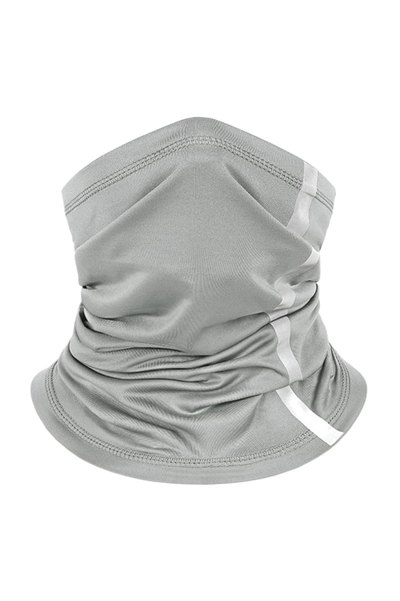 Unisex High Visibility Reflective Strip Ice Silk Neck Gaiter Quick Dry Breathable Cooling Face Mask Stretchy Balaclava for Night Running Cycling Sports Free Size