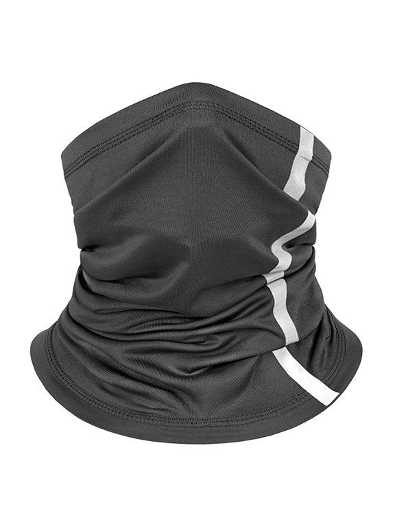 Unisex High Visibility Reflective Strip Ice Silk Neck Gaiter Quick Dry Breathable Cooling Face Mask Stretchy Balaclava for Night Running Cycling Sports Free Size