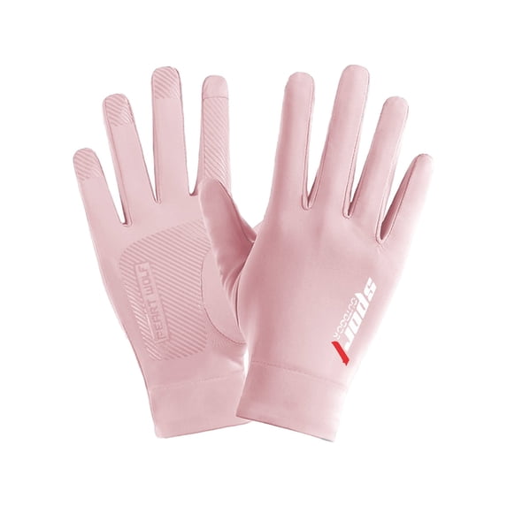 QSAWXQZ Unisex Ice Silk Athletic Outdoor Gloves Touchscreen Fingertips Non Slip Elastic Wrist Quick Dry Breathable for Running Cycling Hiking Free Size