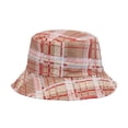 thumbnail image 1 of QSAWXQZ Unisex Plaid Bucket Hat Packable Fisherman Cap Wide Brim Sun Protection Lightweight Cap for Fishing Travel Free Size, 1 of 2