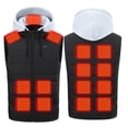 thumbnail image 1 of QSAWXQZ Unisex Plus Size Hooded Heated Vest Coat Men Women 15 Zone Heated Jacket for Outdoor Coat with Zipper Pockets Gray XL, 1 of 7
