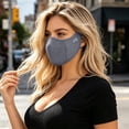 thumbnail image 1 of QSAWXQZ Unisex Reusable Face Mask Ribbed Breathable Lightweight Adjustable Ear Loop Cover Free Size, 1 of 7