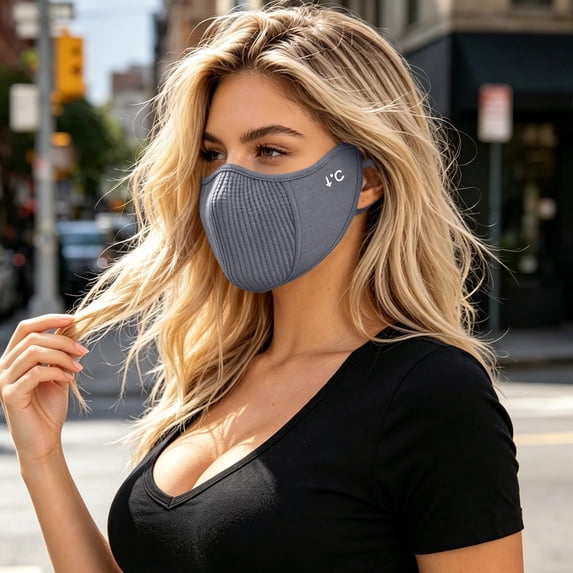 QSAWXQZ Unisex Reusable Face Mask Ribbed Breathable Lightweight Adjustable Ear Loop Cover Free Size