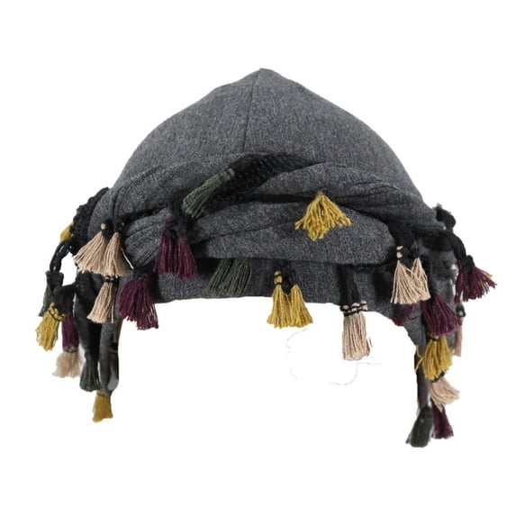 QSAWXQZ Unisex Soft Stretch Tassel Turban Hat Breathable Headwrap with Twisted Knot Embellishments for Hip Hop Fashion and Themed Party Multicolor Free Size