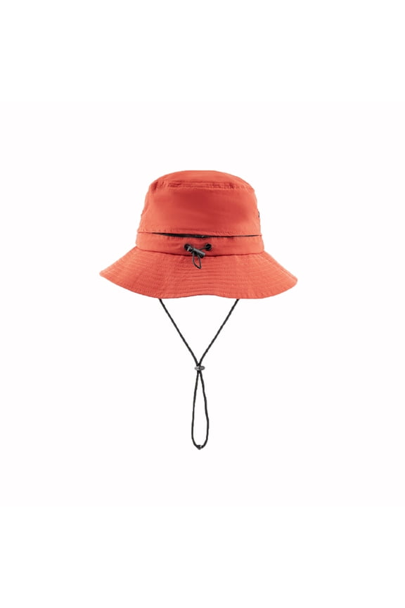 Unisex Solid Packable Sun Hat Lightweight Foldable Bucket Cap into Pouch with Carabiner for Travel Backpacking and Unexpected Showers Orange Free Size