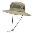 thumbnail image 1 of QSAWXQZ Unisex UV Protection Wide Brim Boonie Hat Lightweight Fishing Cap with Breathable Mesh Chin Strap for Hot Weather Camping and Boating Khaki M, 1 of 2