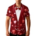 thumbnail image 1 of QSAWXQZ Unisex Valentine's Button-up Shirt Women Men Long Sleeve Lapel Collar Cardigan Top Red XL, 1 of 9