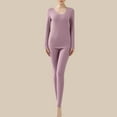 thumbnail image 1 of QSAWXQZ Women's 2PC Thermal Long Underwear Top and Leggings Set Crew Neck Long Sleeve Stretch Seamless Base Layer 2XL, 1 of 3