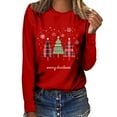 thumbnail image 1 of QSAWXQZ Women's Christmas Blouse Long Sleeve Crewneck Graphic Pullover Shirt for Spring Red M, 1 of 5