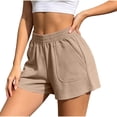 thumbnail image 1 of QSAWXQZ Women's Cotton Shorts Elastic Waist Solid Loose Shorts with Pockets XL, 1 of 7
