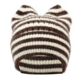 thumbnail image 1 of QSAWXQZ Women's Cute Beanie Hat Striped Knit Skull Cap Winter Warm Fuzzy Hat for Teens Coffee Free Size, 1 of 3