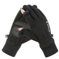 thumbnail image 1 of QSAWXQZ Women's Fleece Convertible Gloves Fingerless Flip Top Solid Gloves for Outdoor Black Free Size, 1 of 8