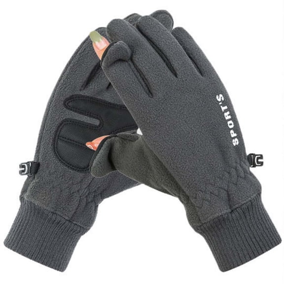 QSAWXQZ Women's Fleece Convertible Gloves Fingerless Flip Top Solid Gloves for Outdoor Gray Free Size