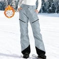 thumbnail image 1 of QSAWXQZ Women's Fleece Lined Snowpants Windproof Waterproof Color Block Button Snowboarding Pants with Zipper Pockets XL, 1 of 9