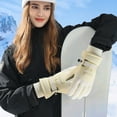 thumbnail image 1 of QSAWXQZ Women's Fleece Lined Thermal Ski Gloves Waterproof Windproof Athletic Gloves for Outdoor Beige Free Size, 1 of 6