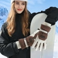 thumbnail image 1 of QSAWXQZ Women's Fleece Lined Thermal Ski Gloves Waterproof Windproof Athletic Gloves for Outdoor Coffee Free Size, 1 of 6