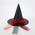 thumbnail image 1 of QSAWXQZ Women's Halloween Pointed Party Hat Cone Shape Wide Brim Lace Trim Ribbon Tie Masquerade Stage Dress up Headwear Free Size, 1 of 3