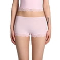 thumbnail image 1 of QSAWXQZ Women's Lace Trim Boyshorts Soft Safety Pants Underwear Solid Stretchy Sleep Lounge Bottoms Pink L, 1 of 6