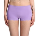 thumbnail image 1 of QSAWXQZ Women's Lace Trim Boyshorts Soft Safety Pants Underwear Solid Stretchy Sleep Lounge Bottoms Purple XL, 1 of 3